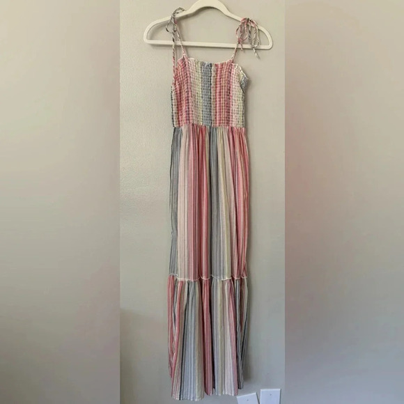 Arizona Jeans Co. Multi Striped Smocked Maxi Dress - Picture 1 of 7